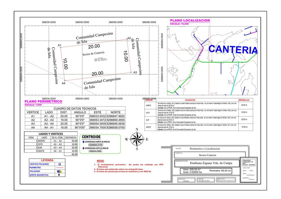 Plano Perimétrico Canteria