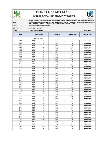 Planilla de Metrados 