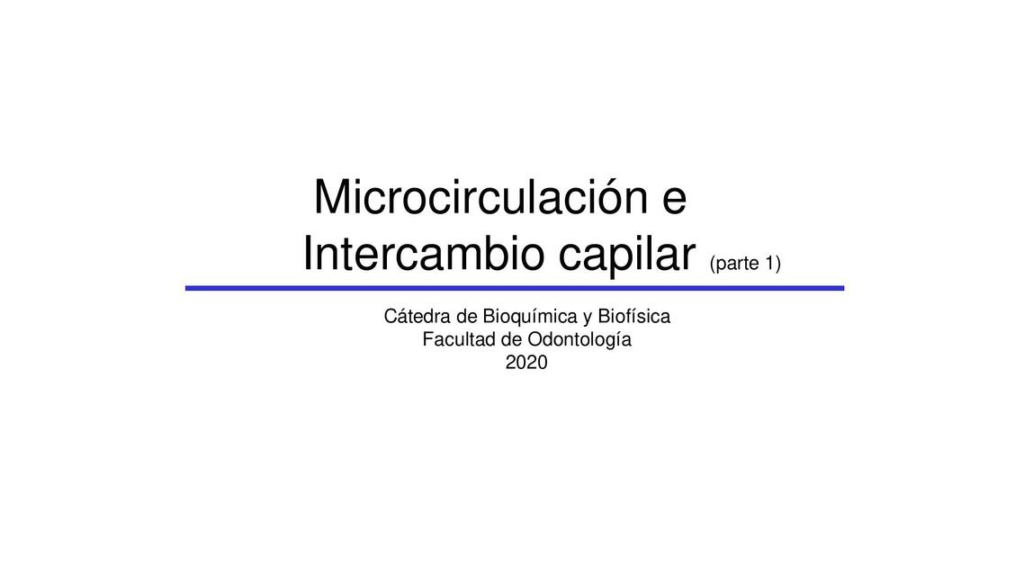 Microcirculación parte 1