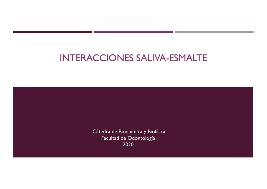 Interacciones saliva esmalte