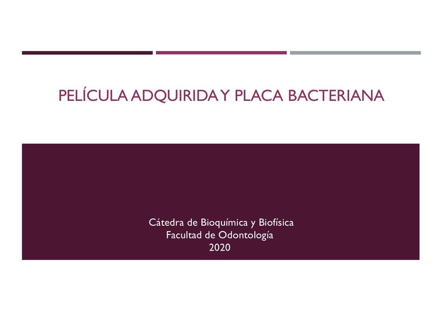 Película adquirida y placa bacteriana