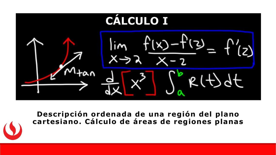 Descripción ordenada de una región del plano cartesiano. Cálculo de áreas de regiones planas