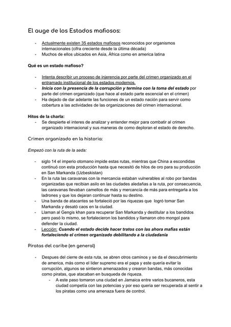 El auge de los Estados mafiosos Conferencia RRII