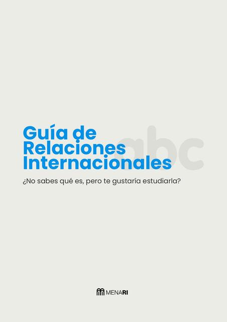 Guía de Relaciones Internacionales 