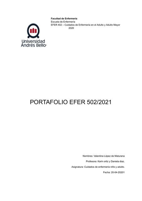 Portafolio EFER 502/2021 