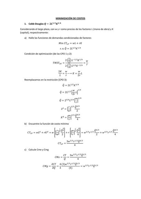 Minimización de costos 