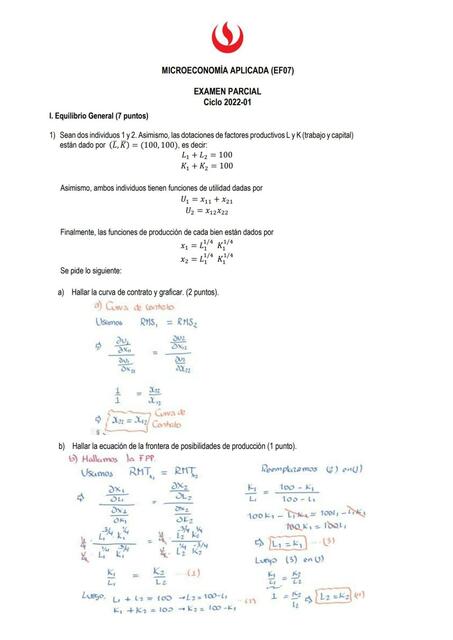 Solucionario 1y2 Parcial Microeconomía