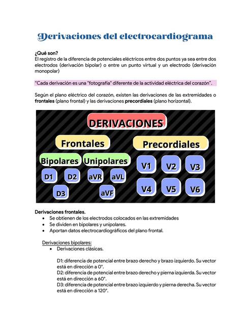 Derivaciones del electrocardiograma