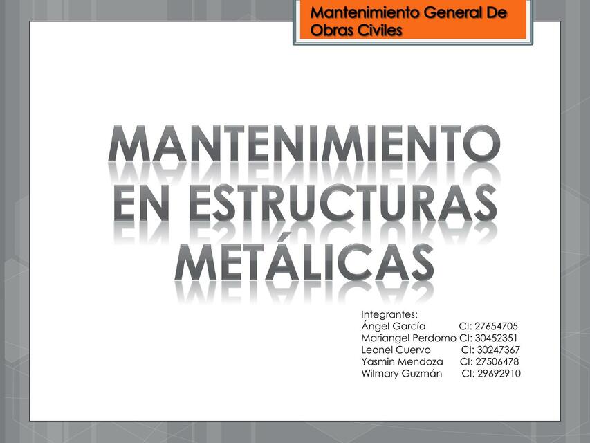 Mantenimiento en Estructuras Metálicas 