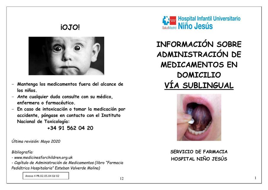 Administración de Medicamentos en Domicilio Vía Sublingual 