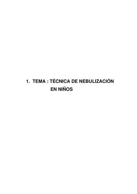 Técnica de Nebulización en Niños 