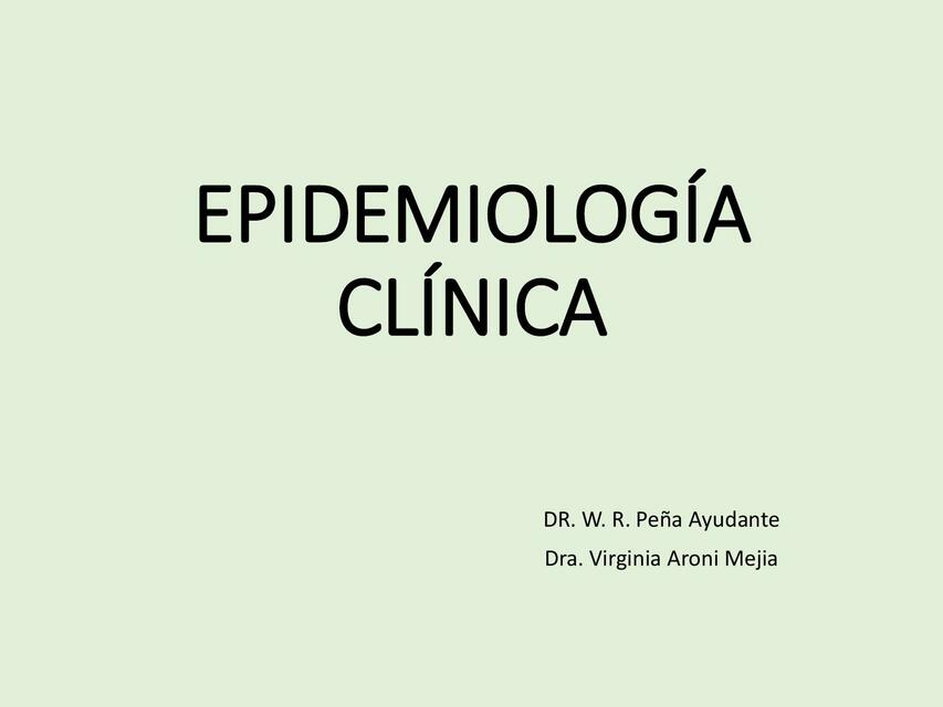 Epidemiologia clinica 