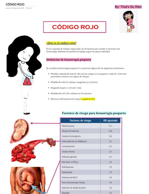 CÓDIGO ROJO (Ginecología y Obstetricia)