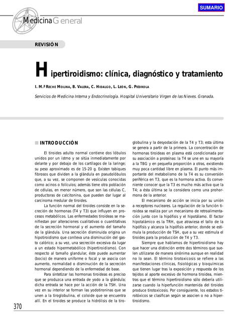 Hipertiroidismo: clínica, diagnóstico y tratamiento 