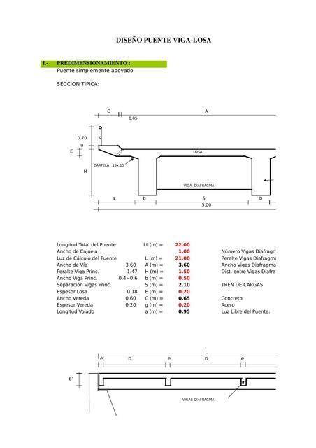 Plantilla De Excel De Diseño De Puente Viga Losa Apuntes De Ingenieria Civil Udocz 9379