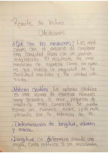 Reporte de Lectura: Mediciones 