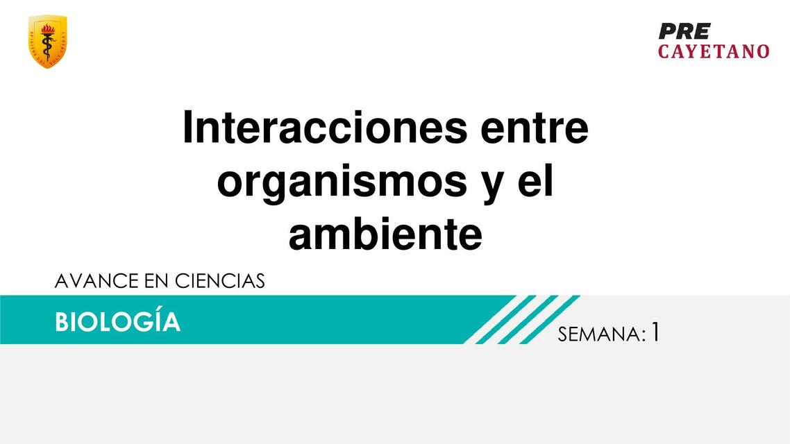 Interacciones entre Organismos y el Ambiente 