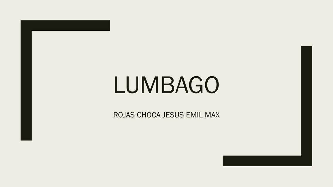 Lumbago 