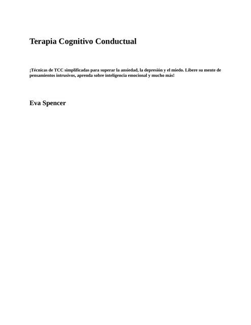 Terapia cognitivo conductual 