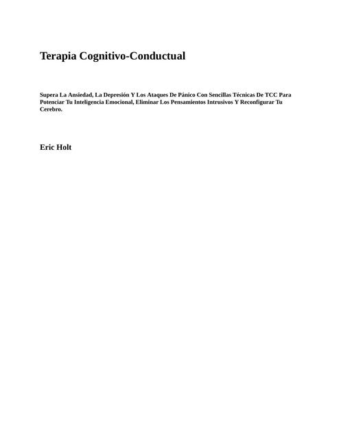 TERAPIA COGNITIVO CONDUCTUAL