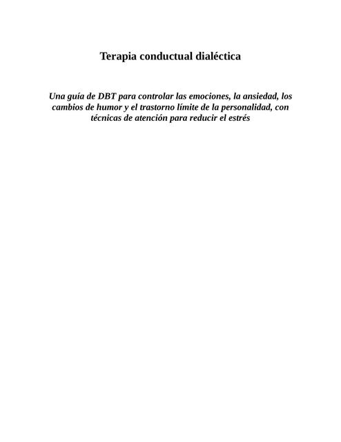 TERAPIA CONDUCTUAL DIALECTICA