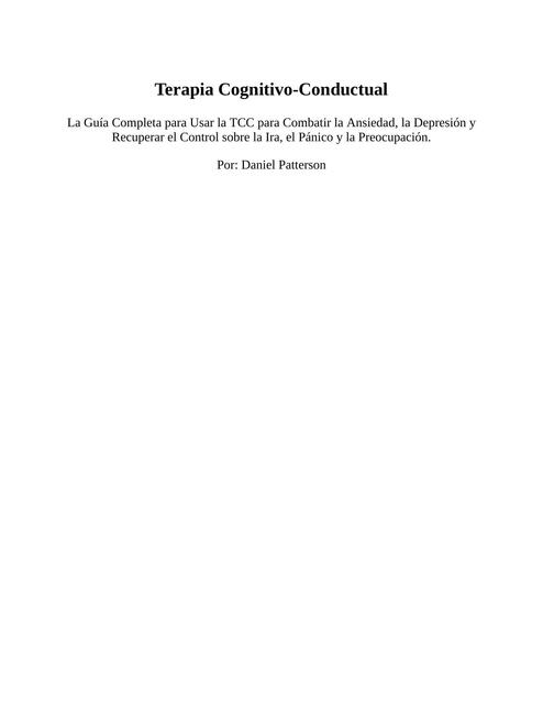 Terapia cognitivo- conductual 