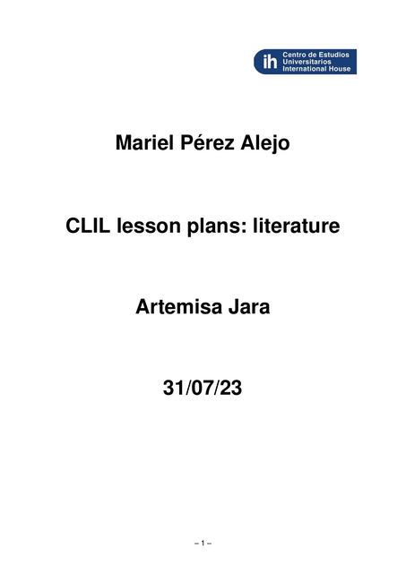 Literature lesson plans 