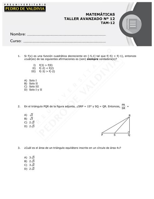 Taller Avanzado de Matemáticas 