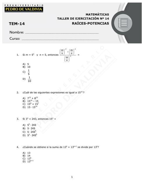 T E Raices y potencias