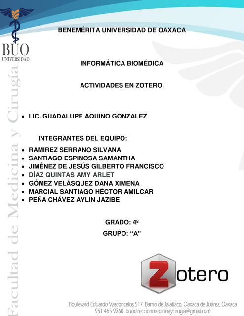 ACTIVIDADES ZOTERO