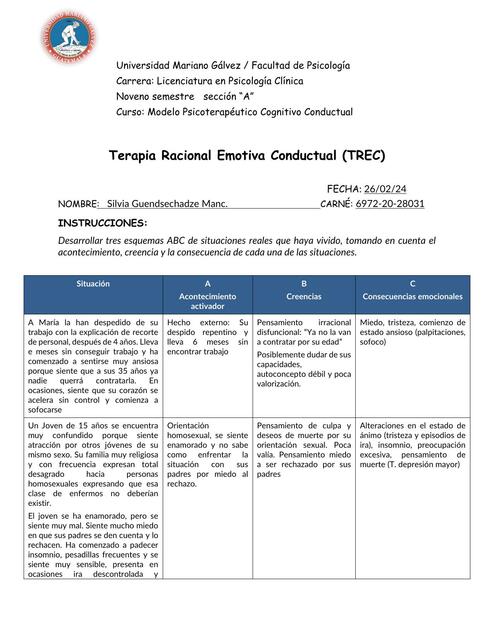 Terapia racional emotiva conductual 