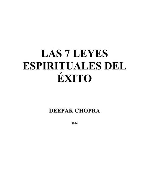 Las Siete Leyes Espirituales del Éxito 