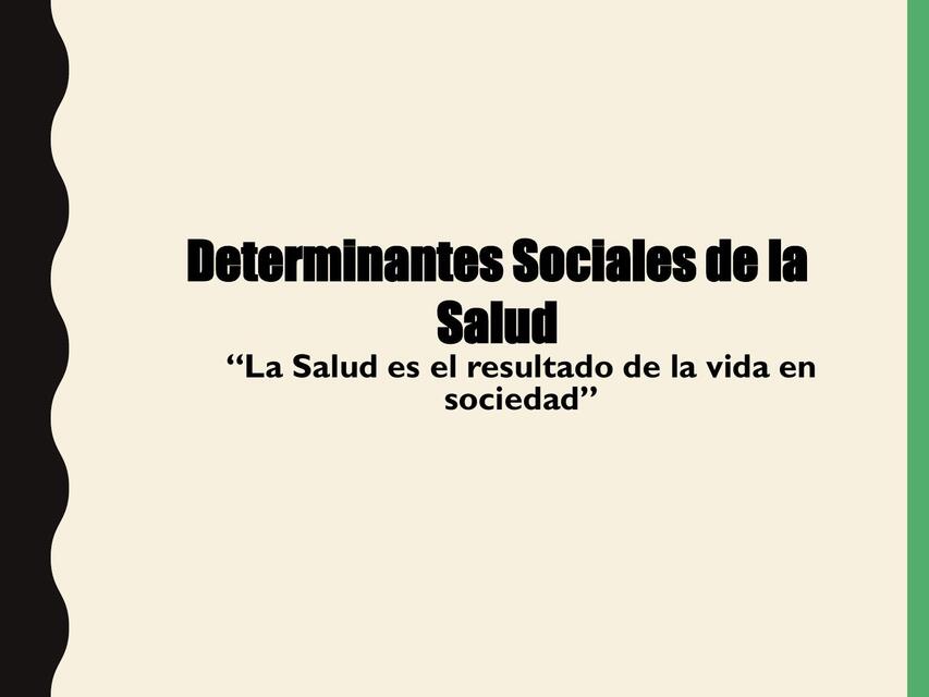 Determinantes Sociales de la Salud 