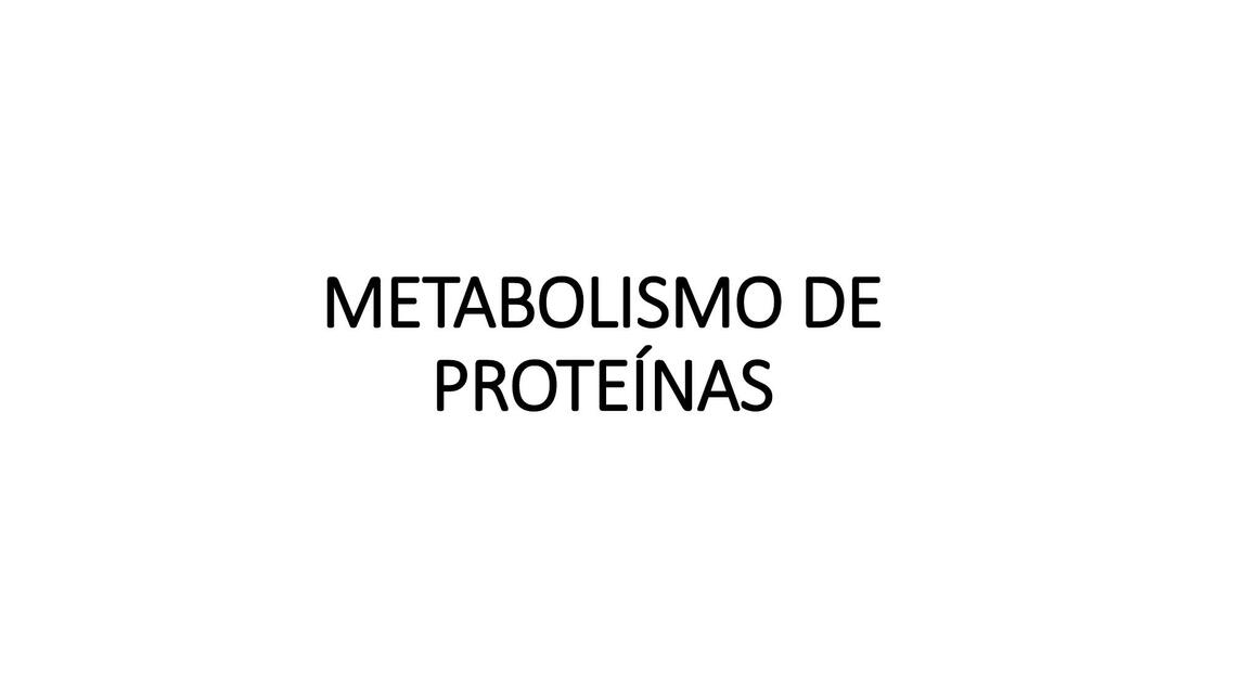 Metabolismo de Proteínas 