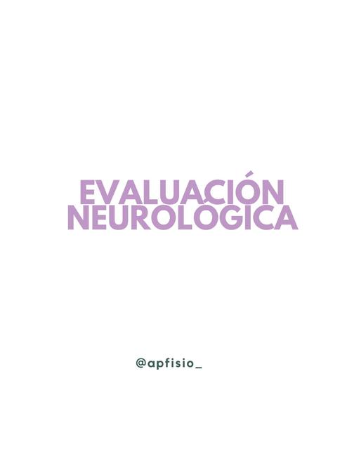 Evaluación Neurológica 