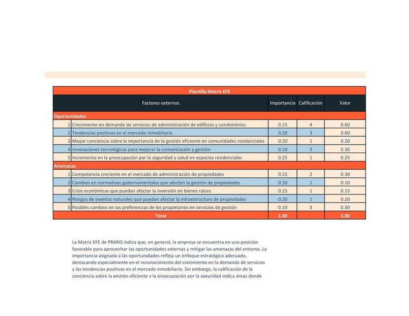 Plantilla Matriz EFE