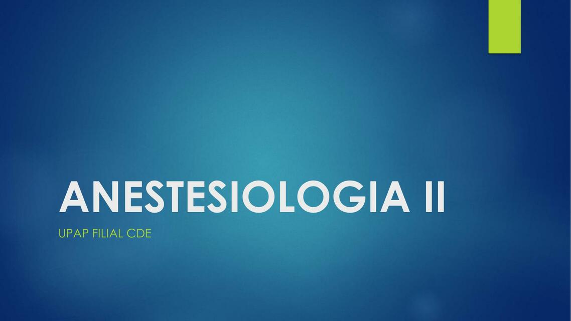 ANESTESIOLOGIA