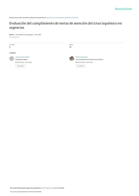  Evaluacion del cumplimiento demetas de atencion del ictus isquemico en urgencias 