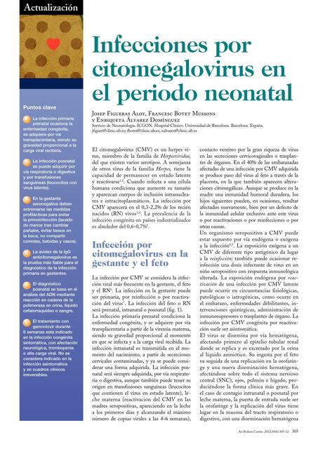 Infecciones por Citomegalovirus en el periodo neonatal