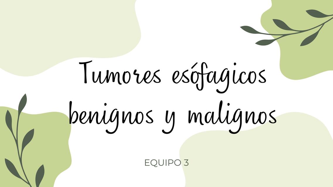 Tumores esofagicos