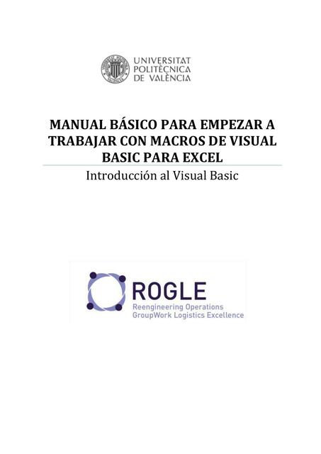 Manual basico para empezar trabajar con macros de visual basic para excel 