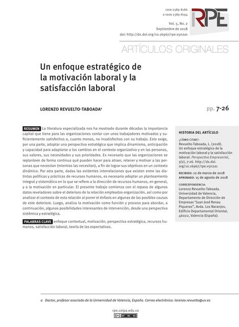 CL1 Un enfoque estratégico de la motivación laboral