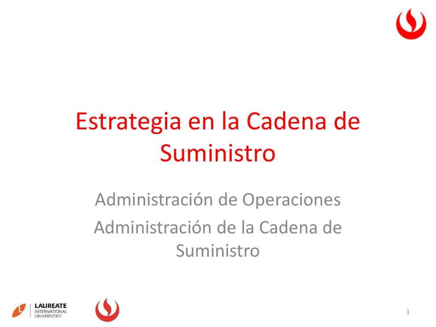  Estrategia en la Cadena de Suministro