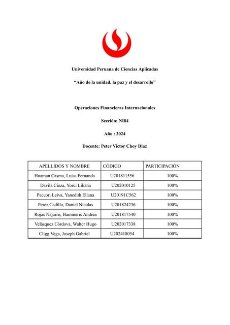 Operaciones Financieras Internacionales 