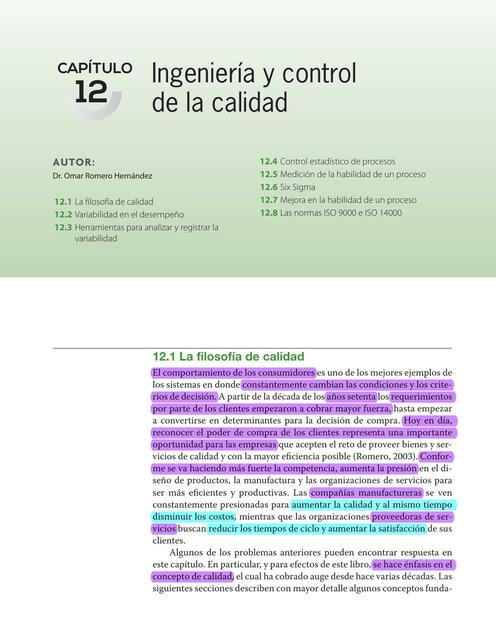 Ingeniería y Control de la Calidad