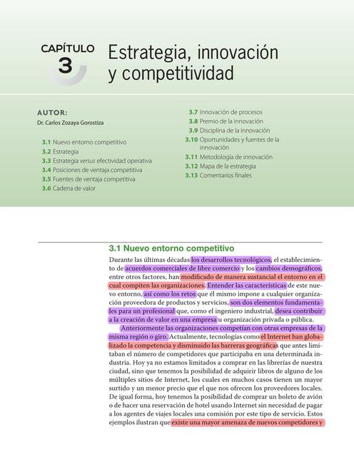 Estrategia, Innovación y Competitividad