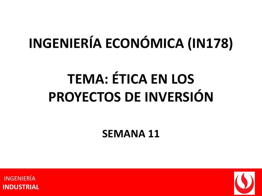 Ética en los proyectos de inversión  