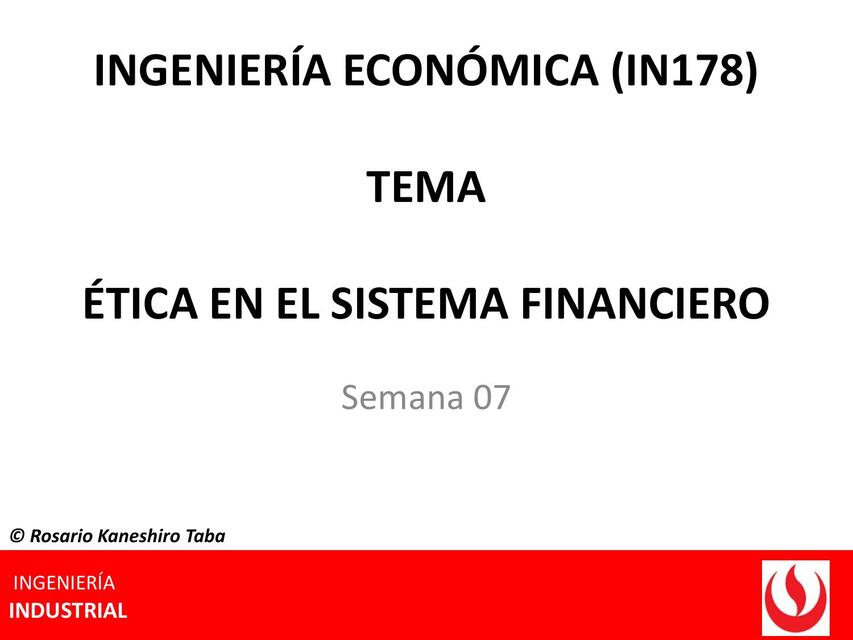 Ética en el sistema financiero 