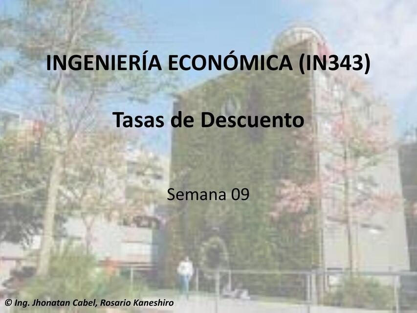 Tasas de Descuento 