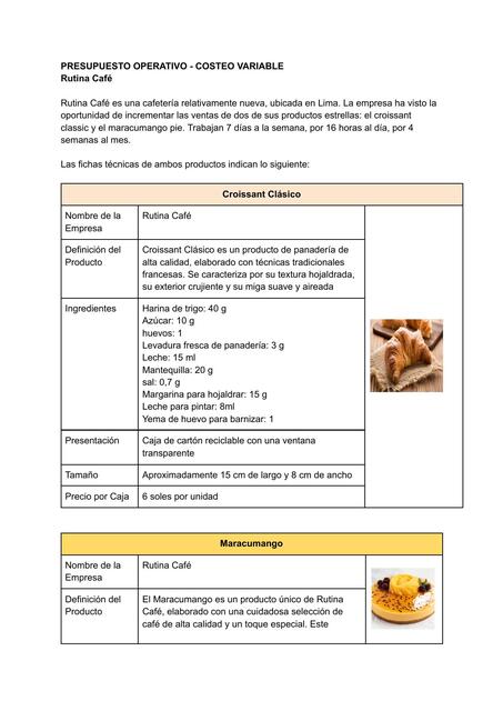 Presupuesto operativo: Costeo variable 